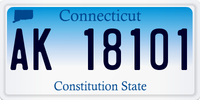 CT license plate AK18101