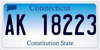 CT license plate AK18223