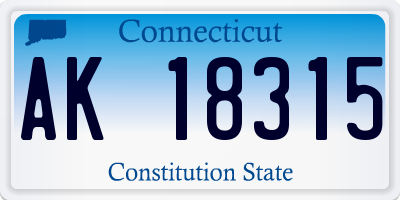 CT license plate AK18315