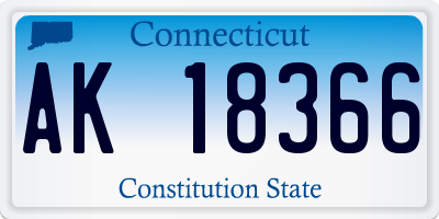 CT license plate AK18366