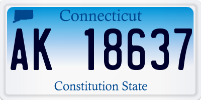 CT license plate AK18637