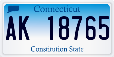 CT license plate AK18765