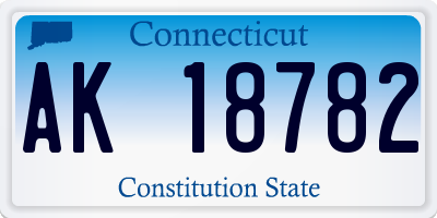 CT license plate AK18782