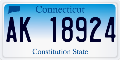 CT license plate AK18924