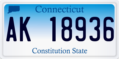 CT license plate AK18936