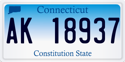 CT license plate AK18937