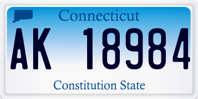 CT license plate AK18984