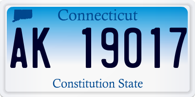 CT license plate AK19017