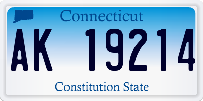 CT license plate AK19214