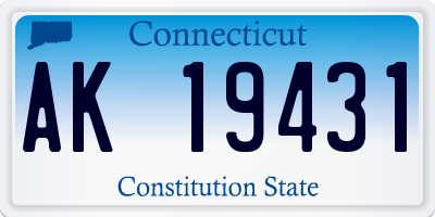 CT license plate AK19431