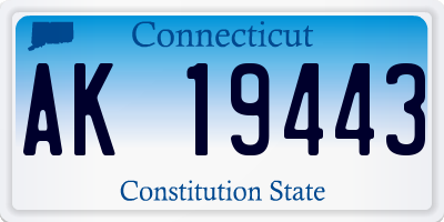 CT license plate AK19443