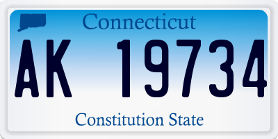 CT license plate AK19734