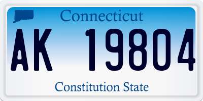 CT license plate AK19804