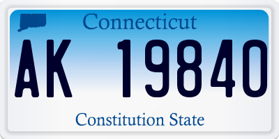 CT license plate AK19840