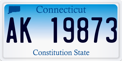 CT license plate AK19873
