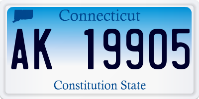 CT license plate AK19905