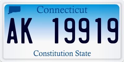 CT license plate AK19919
