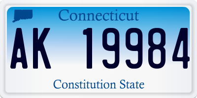 CT license plate AK19984