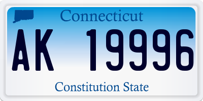 CT license plate AK19996