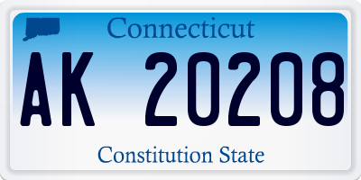CT license plate AK20208