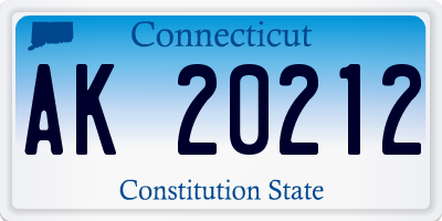 CT license plate AK20212
