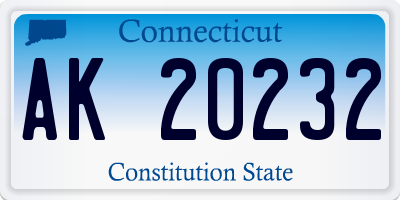 CT license plate AK20232