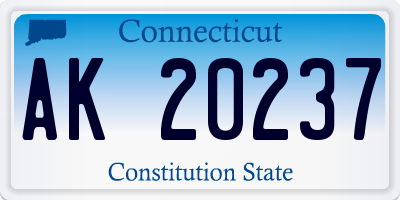 CT license plate AK20237