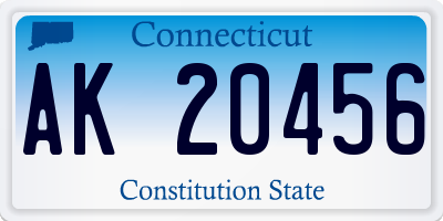 CT license plate AK20456