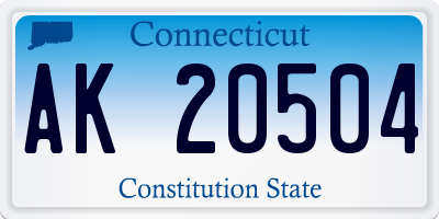 CT license plate AK20504