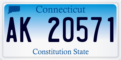 CT license plate AK20571