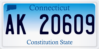 CT license plate AK20609