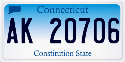 CT license plate AK20706