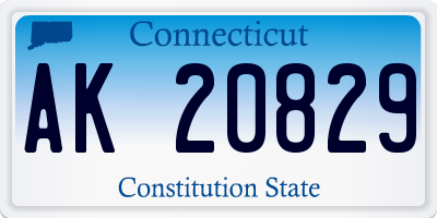 CT license plate AK20829