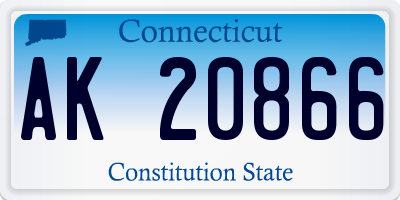 CT license plate AK20866