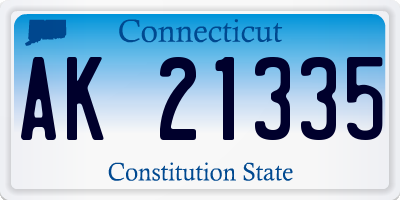 CT license plate AK21335