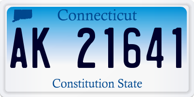 CT license plate AK21641