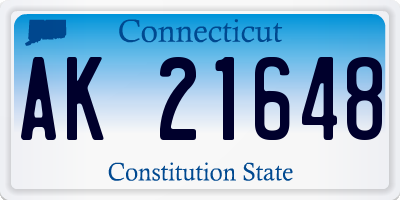 CT license plate AK21648