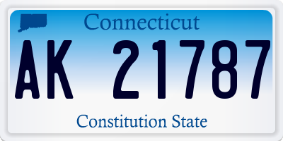CT license plate AK21787