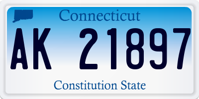 CT license plate AK21897