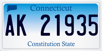 CT license plate AK21935