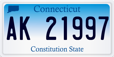 CT license plate AK21997