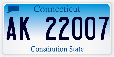 CT license plate AK22007