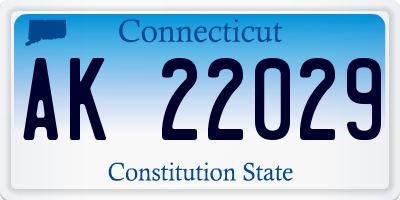CT license plate AK22029