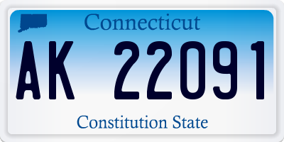 CT license plate AK22091