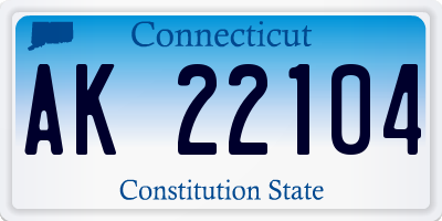 CT license plate AK22104
