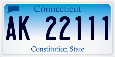 CT license plate AK22111
