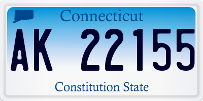CT license plate AK22155