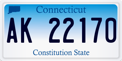 CT license plate AK22170