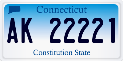 CT license plate AK22221