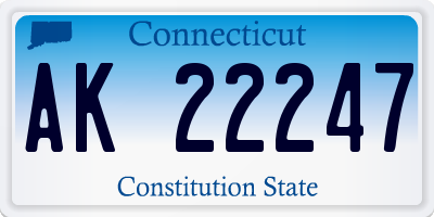 CT license plate AK22247